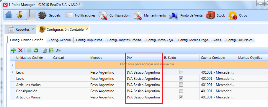 Configuracion Contable por Unidad de Gesti